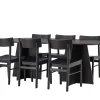 Fjôrd Eetkamerset Bootcut Zwart Rubberhout Met Ovale Eettafel