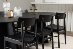 Fjôrd Eetkamerset Bootcut Zwart Rubberhout Met Ovale Eettafel