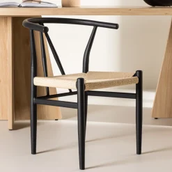 Fjôrd Eetkamerstoel Alfons Zwart/Beige Touw