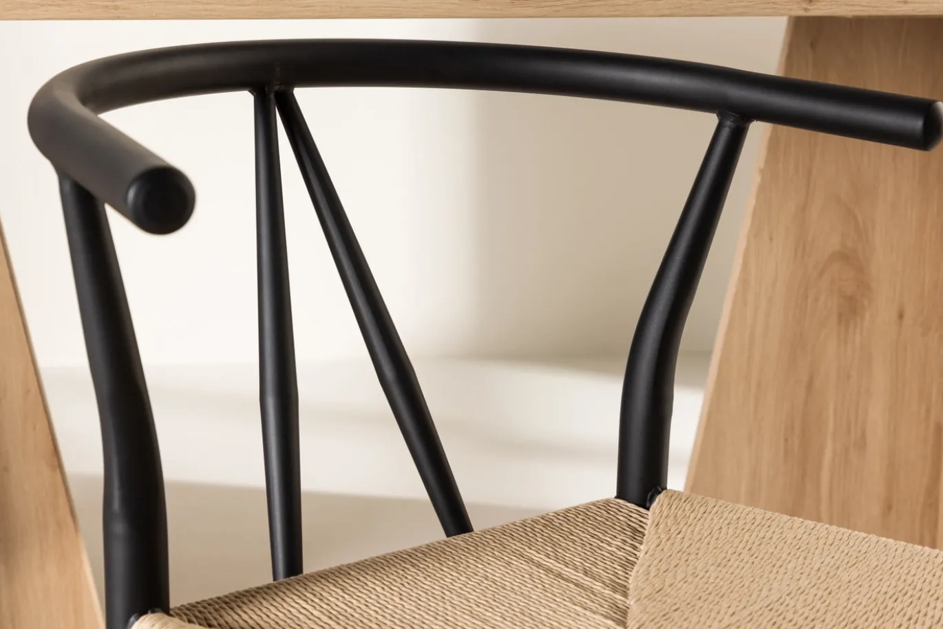 Fjôrd Eetkamerstoel Alfons Zwart/Beige Touw