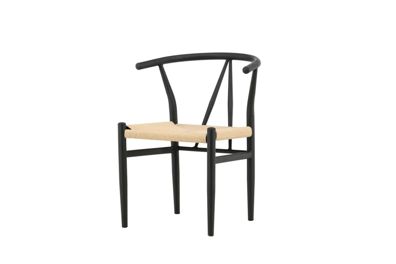 Fjôrd Eetkamerstoel Alfons Zwart/Beige Touw