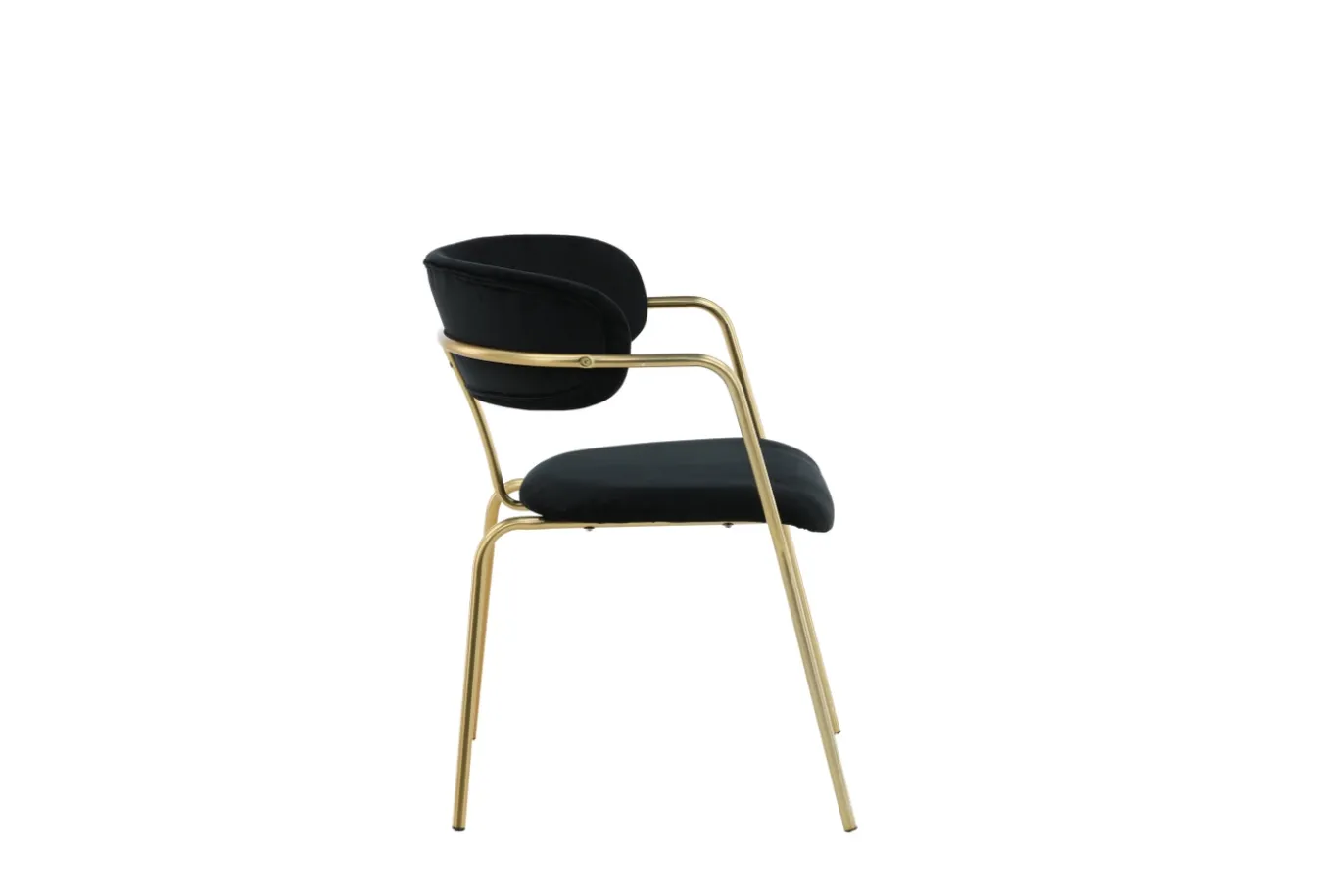 Fjôrd Eetkamerstoel Arrow Zwart Velvet & Goud Onderstel