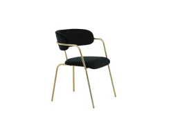 Fjôrd Eetkamerstoel Arrow Zwart Velvet & Goud Onderstel