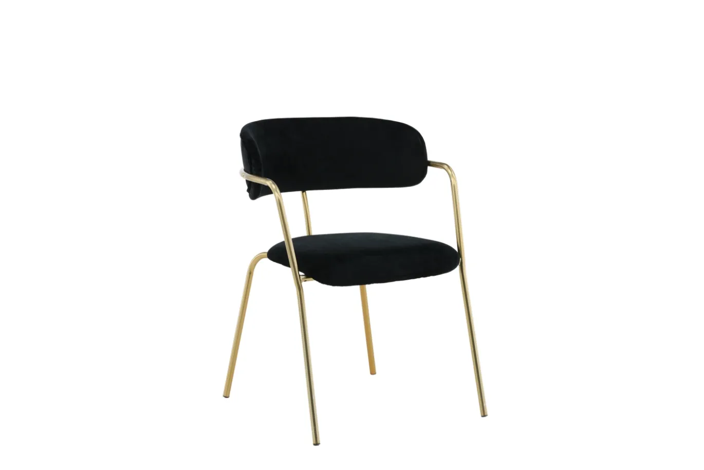 Fjôrd Eetkamerstoel Arrow Zwart Velvet & Goud Onderstel
