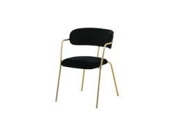 Fjôrd Eetkamerstoel Arrow Zwart Velvet & Goud Onderstel