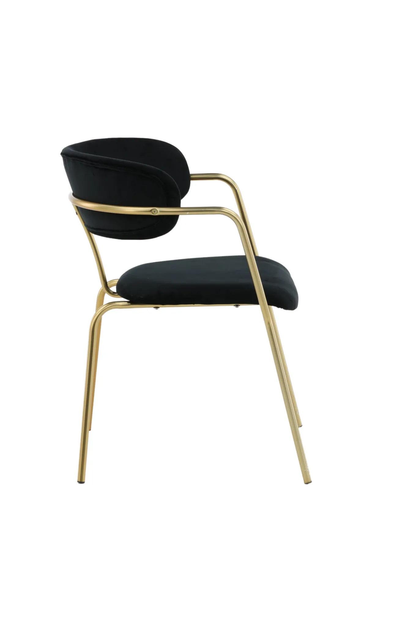 Fjôrd Eetkamerstoel Arrow Zwart Velvet & Goud Onderstel