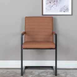 Fjôrd Eetkamerstoel Art Bruin Kunstleder
