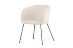 Fjôrd Eetkamerstoel Berit Cream Velvet/Walnoot