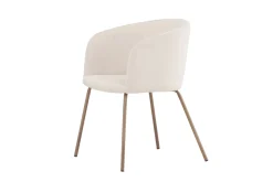 Fjôrd Eetkamerstoel Berit Cream Velvet/Walnoot