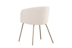 Fjôrd Eetkamerstoel Berit Cream Velvet/Walnoot