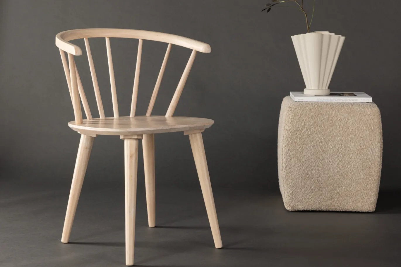 Fjôrd Eetkamerstoel Bobby Rubberhout Beige