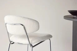 Fjôrd Eetkamerstoel Chico Wit/Chrome Bouclé