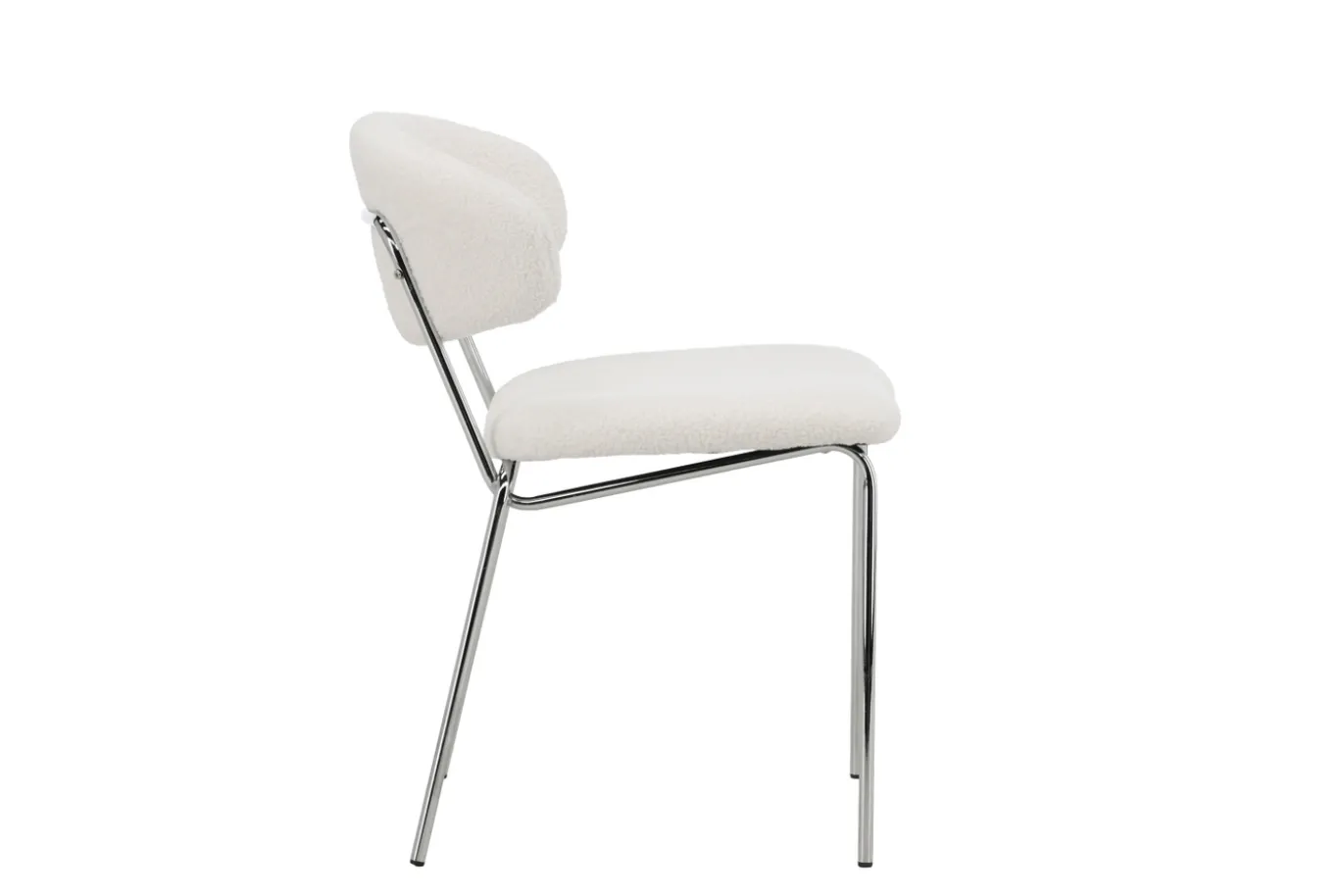 Fjôrd Eetkamerstoel Chico Wit/Chrome Bouclé