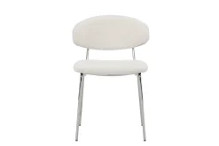 Fjôrd Eetkamerstoel Chico Wit/Chrome Bouclé
