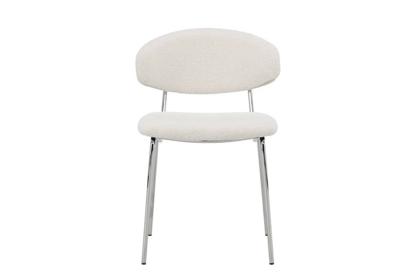 Fjôrd Eetkamerstoel Chico Wit/Chrome Bouclé