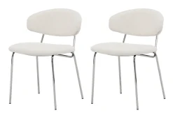 Fjôrd Eetkamerstoel Chico Wit/Chrome Bouclé