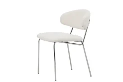 Fjôrd Eetkamerstoel Chico Wit/Chrome Bouclé