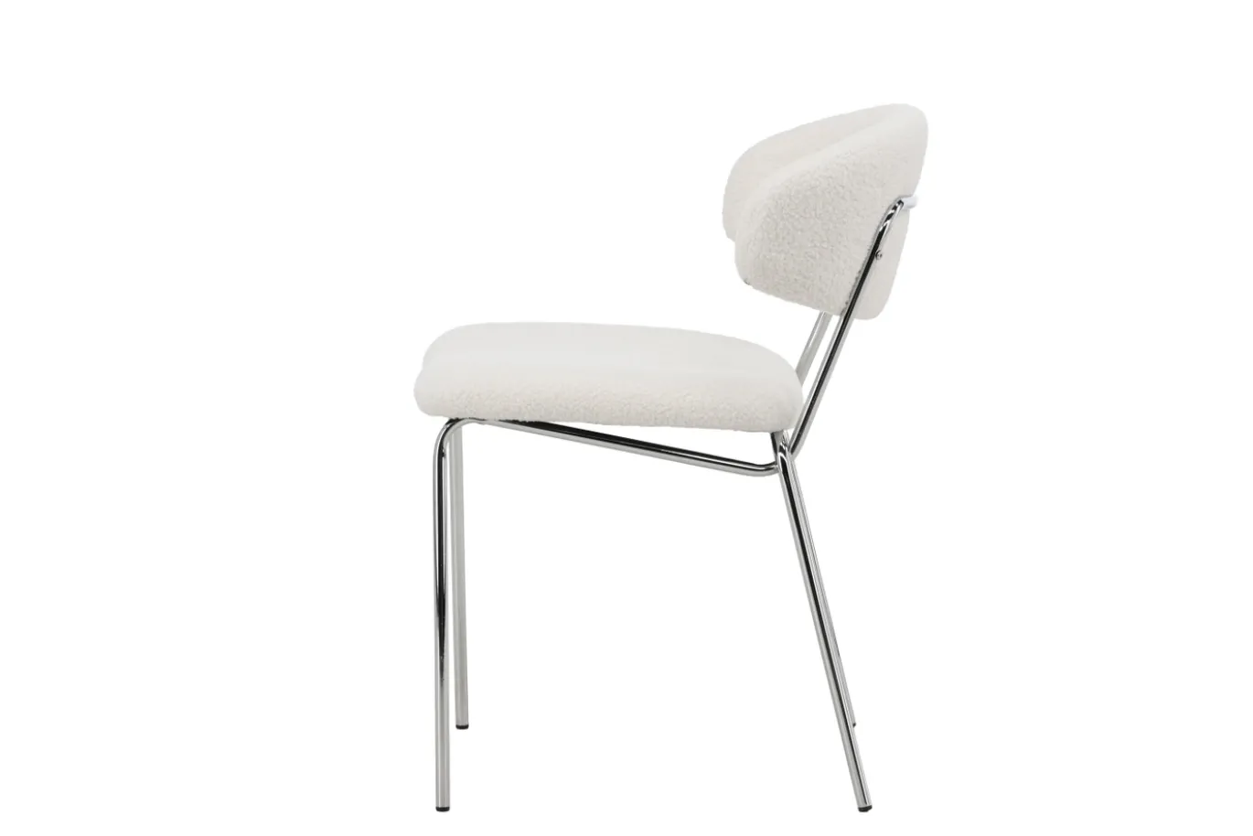 Fjôrd Eetkamerstoel Chico Wit/Chrome Bouclé