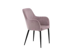Fjôrd Eetkamerstoel Comfort Zwart/Dusty Roze Corduroy