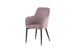 Fjôrd Eetkamerstoel Comfort Zwart/Dusty Roze Corduroy