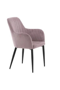 Fjôrd Eetkamerstoel Comfort Zwart/Dusty Roze Corduroy