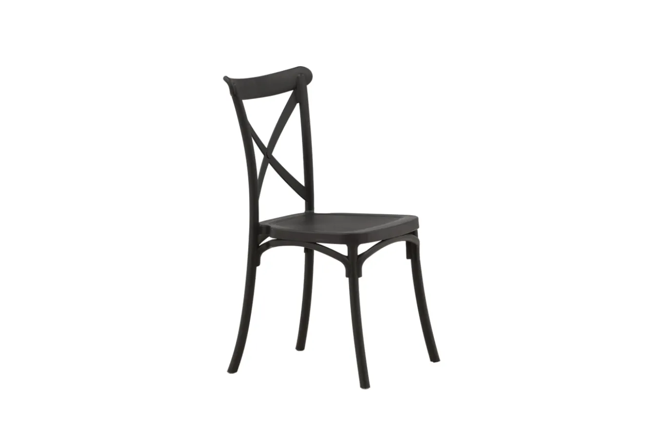 Fjôrd Eetkamerstoel Crosett Mat Zwart Plastic