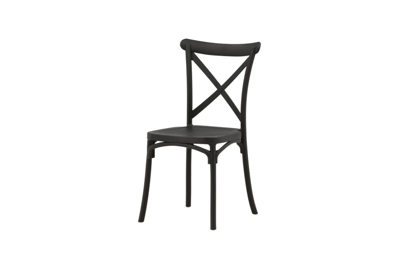Fjôrd Eetkamerstoel Crosett Mat Zwart Plastic