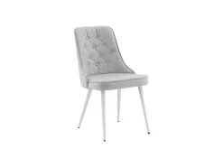 Fjôrd Eetkamerstoel Deluxe Wit/Lichtgrijs Stof