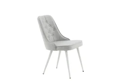 Fjôrd Eetkamerstoel Deluxe Wit/Lichtgrijs Stof