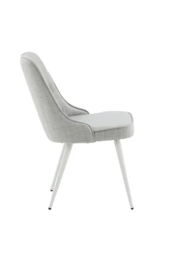 Fjôrd Eetkamerstoel Deluxe Wit/Lichtgrijs Stof