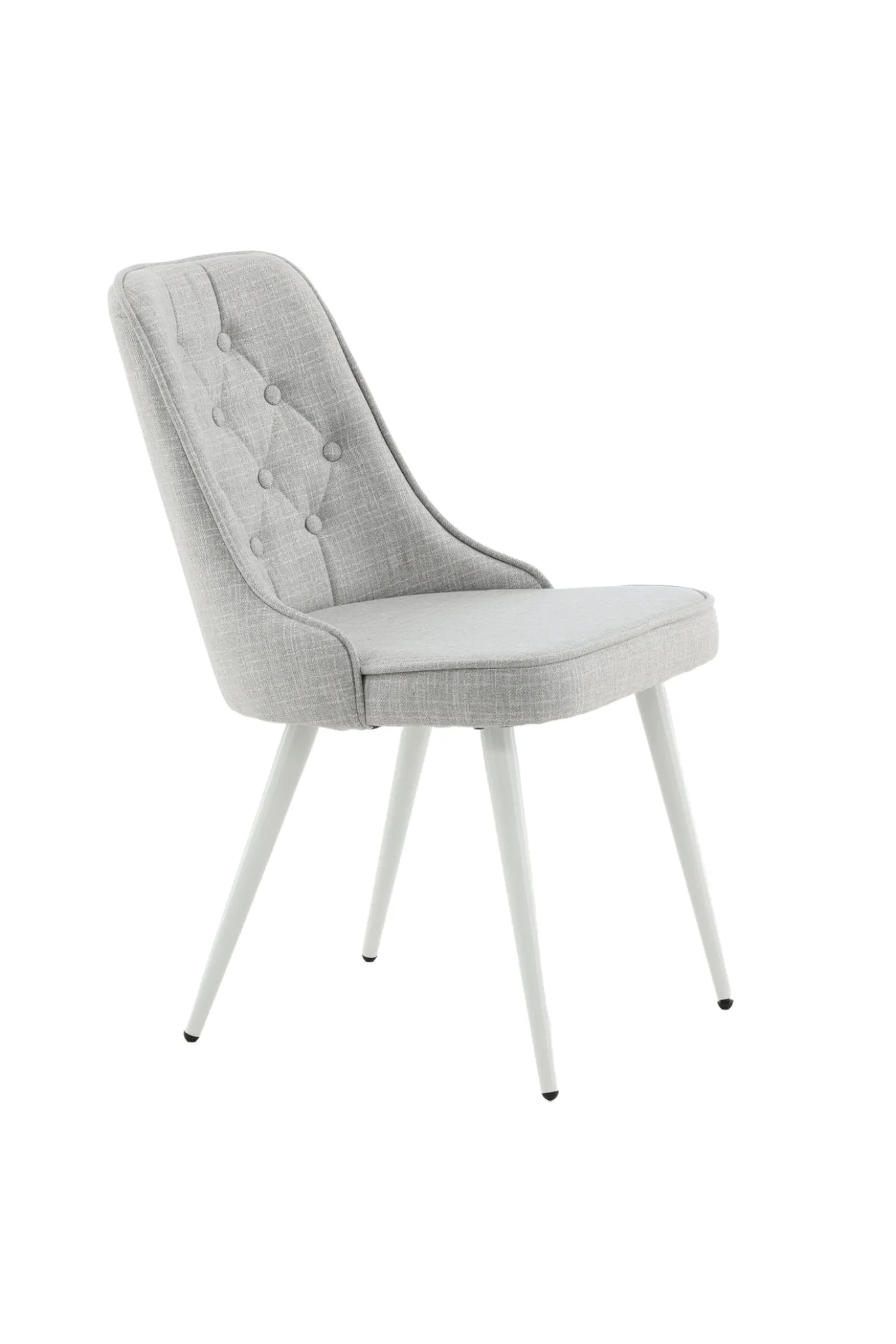 Fjôrd Eetkamerstoel Deluxe Wit/Lichtgrijs Stof
