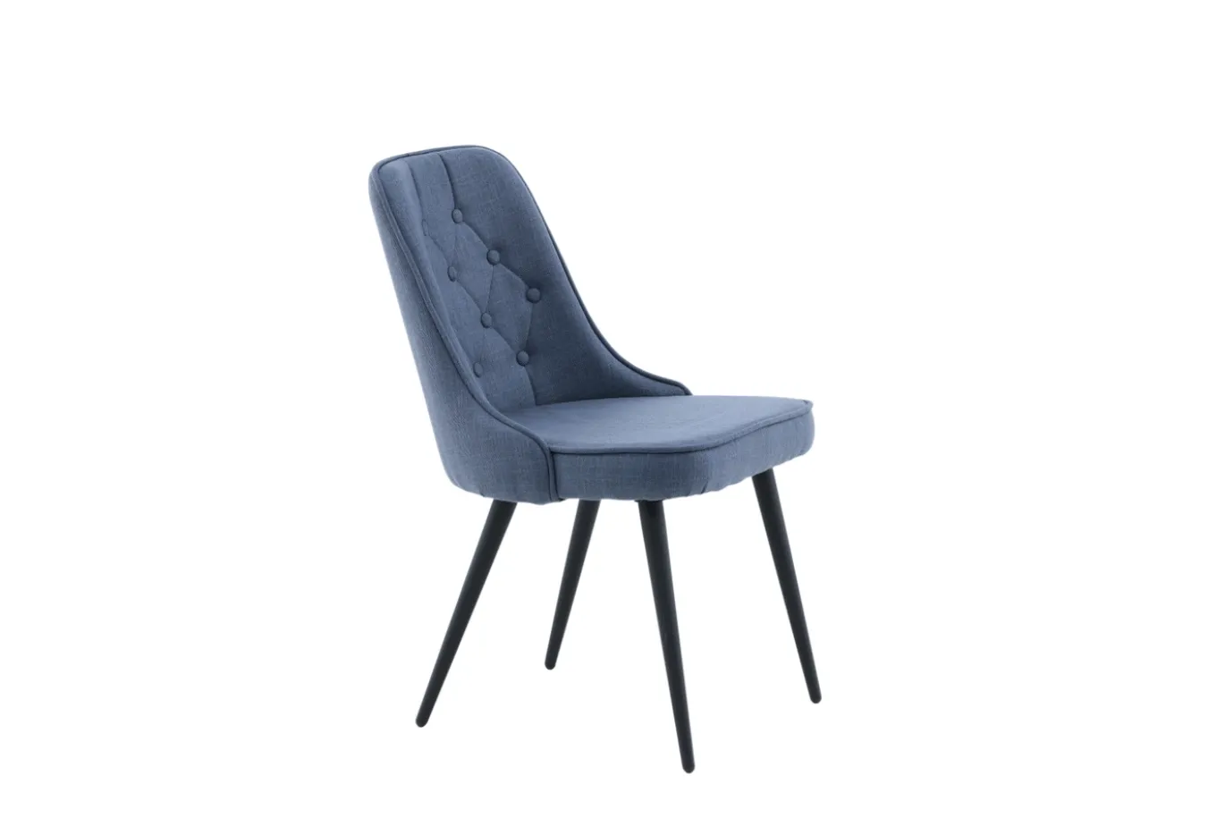 Fjôrd Eetkamerstoel Deluxe Zwart/Blauw Stof