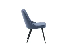 Fjôrd Eetkamerstoel Deluxe Zwart/Blauw Stof