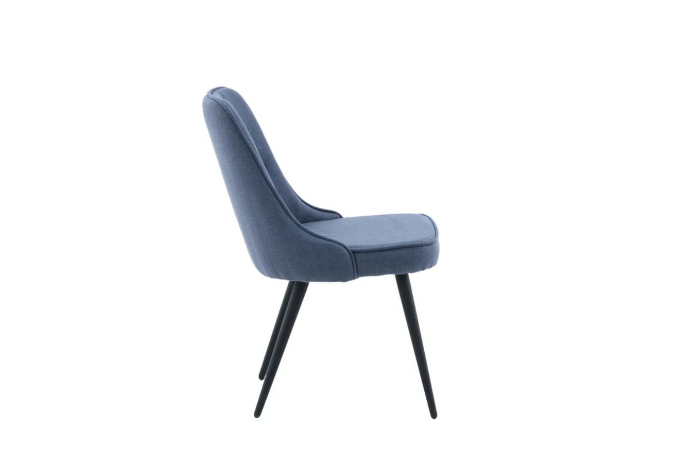 Fjôrd Eetkamerstoel Deluxe Zwart/Blauw Stof