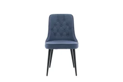 Fjôrd Eetkamerstoel Deluxe Zwart/Blauw Stof