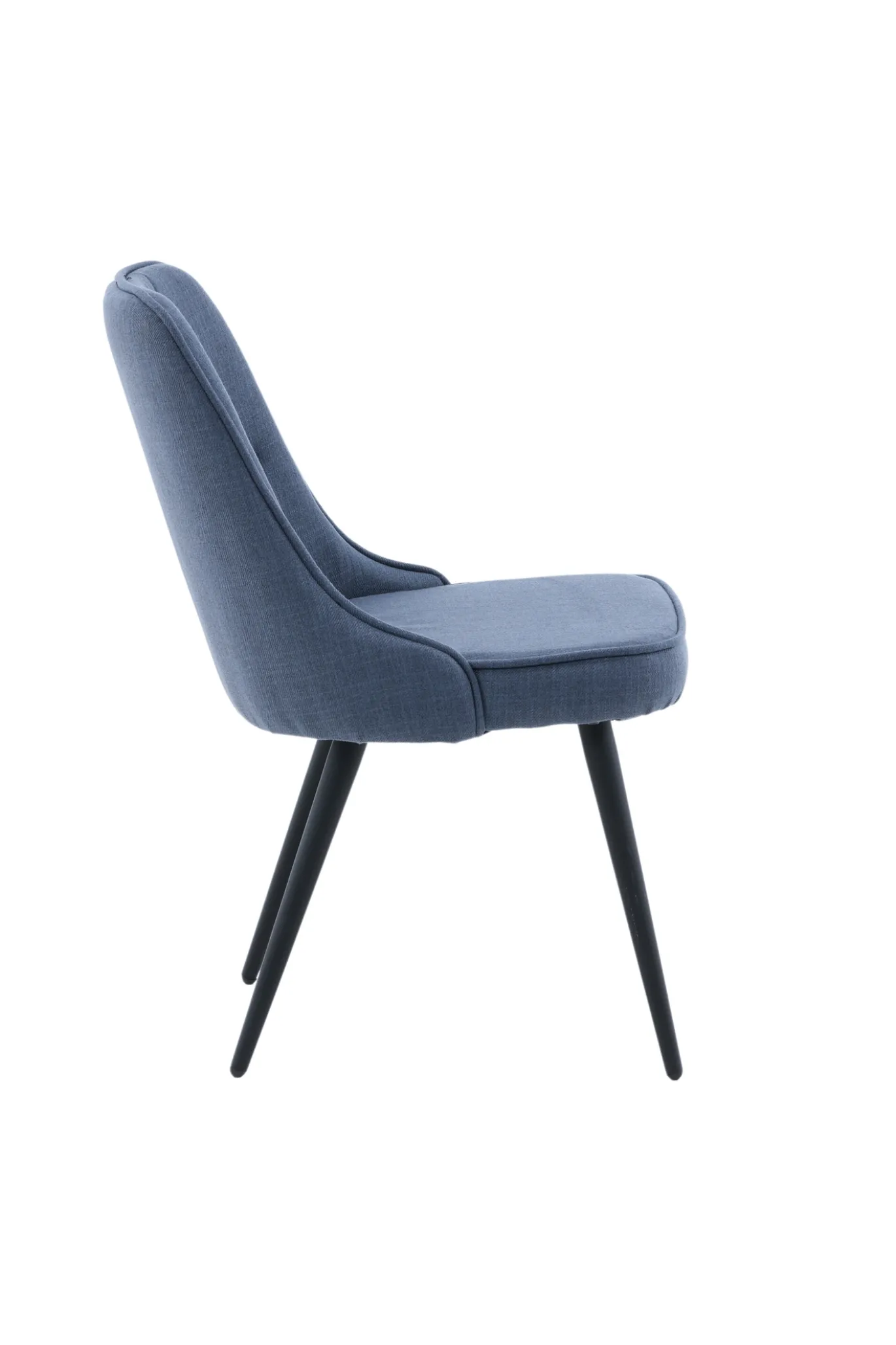 Fjôrd Eetkamerstoel Deluxe Zwart/Blauw Stof