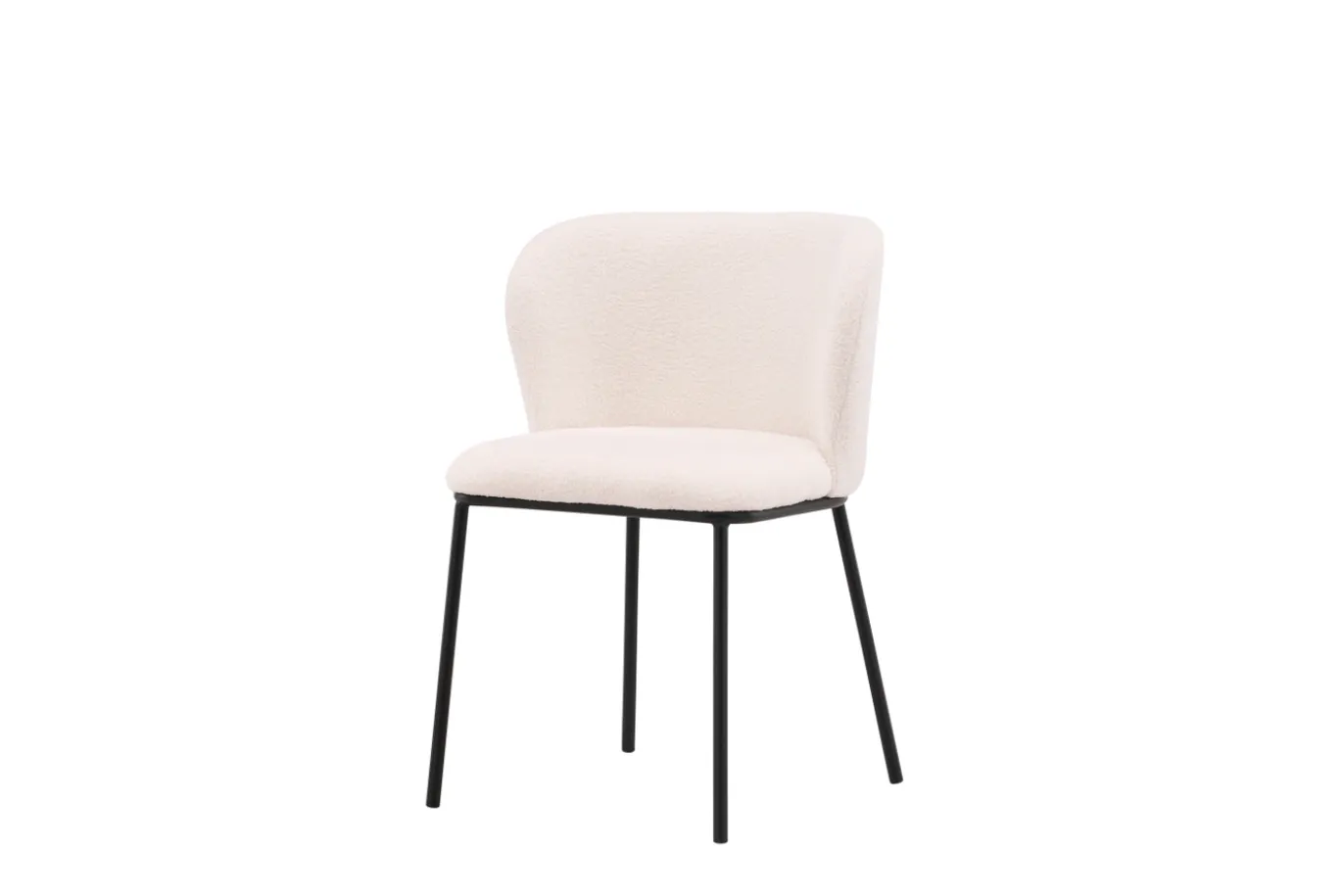 Fjôrd Eetkamerstoel Edina Zwart/Wit Boucle