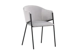 Fjôrd Eetkamerstoel Evelina Zwart Lichtgrijs Velvet