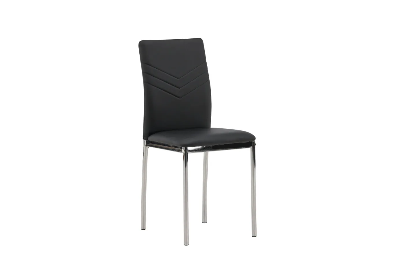 Fjôrd Eetkamerstoel Lily Chromed/ Zwart Pu