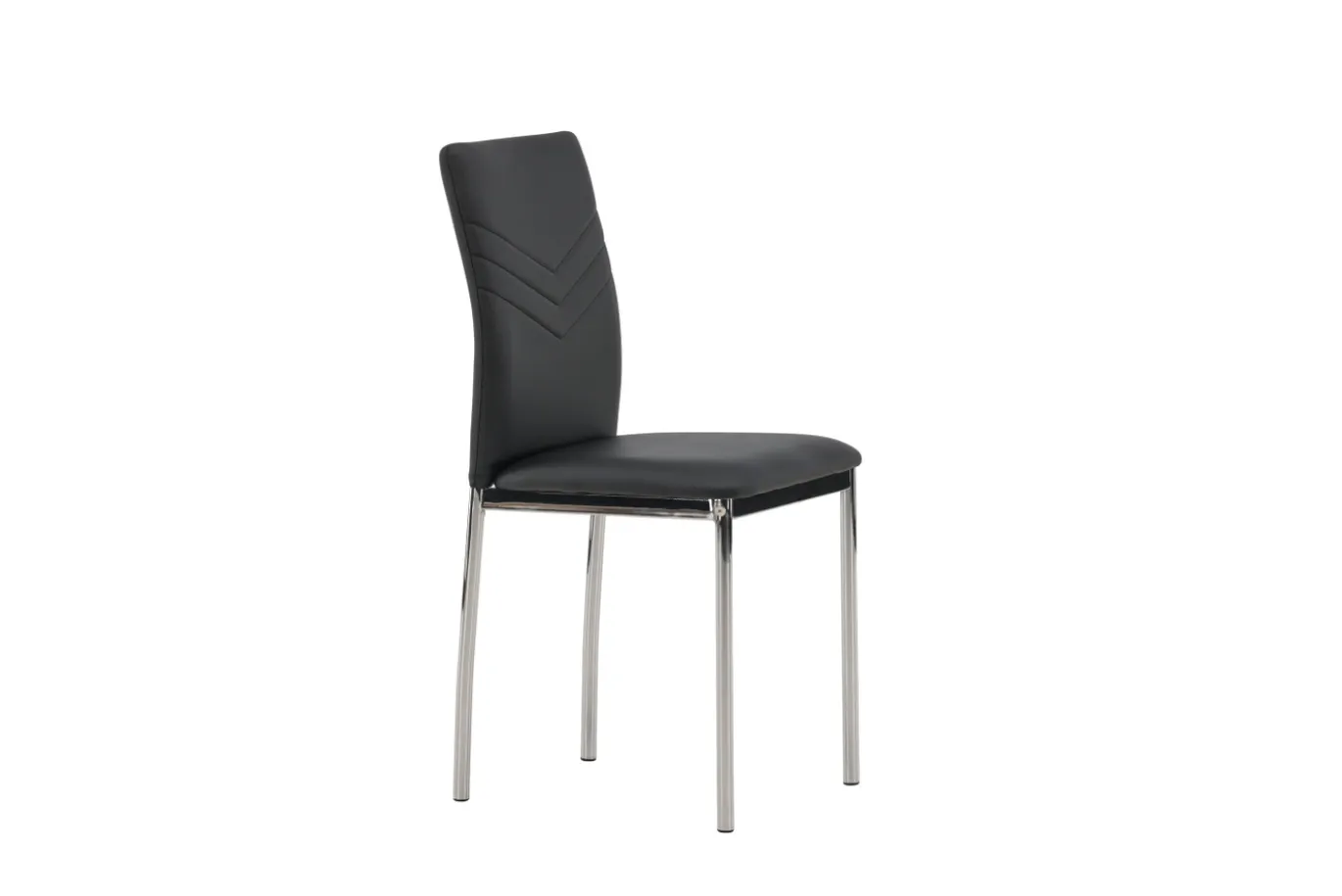 Fjôrd Eetkamerstoel Lily Chromed/ Zwart Pu