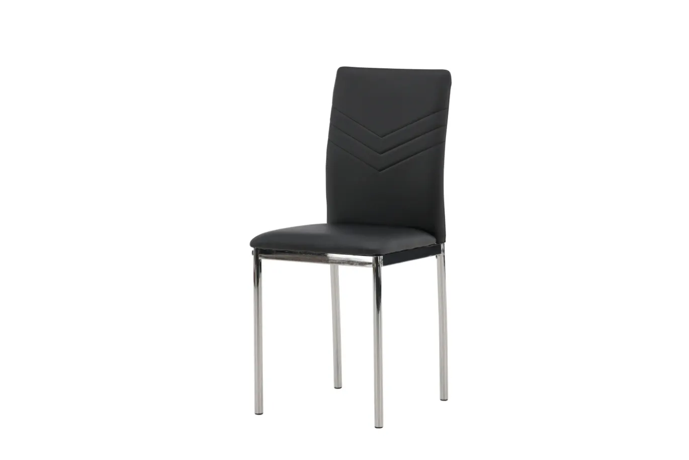 Fjôrd Eetkamerstoel Lily Chromed/ Zwart Pu