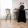 Fjôrd Eetkamerstoel Limhamn Licht Zwart/Beige Velvet