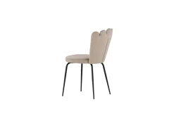 Fjôrd Eetkamerstoel Limhamn Licht Zwart/Beige Velvet
