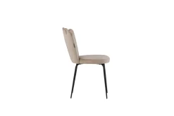 Fjôrd Eetkamerstoel Limhamn Licht Zwart/Beige Velvet
