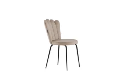 Fjôrd Eetkamerstoel Limhamn Licht Zwart/Beige Velvet