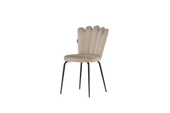 Fjôrd Eetkamerstoel Limhamn Licht Zwart/Beige Velvet