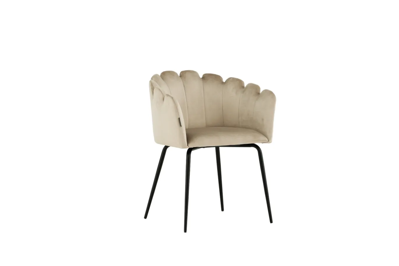 Fjôrd Eetkamerstoel Limhamn Zwart/Beige Velvet