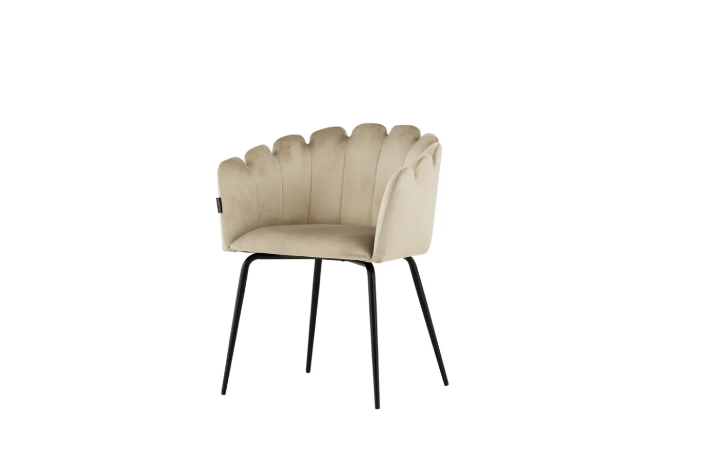 Fjôrd Eetkamerstoel Limhamn Zwart/Beige Velvet