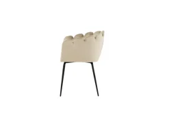 Fjôrd Eetkamerstoel Limhamn Zwart/Beige Velvet