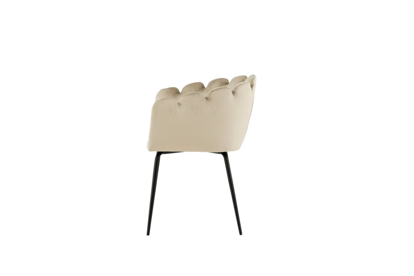 Fjôrd Eetkamerstoel Limhamn Zwart/Beige Velvet